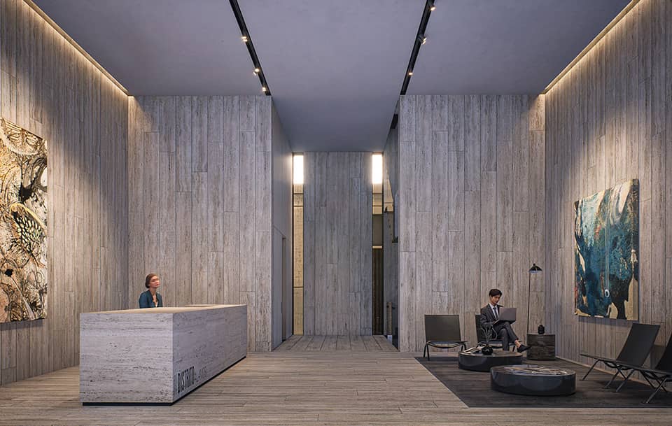 Recepción principal del complejo Distrito Álamos